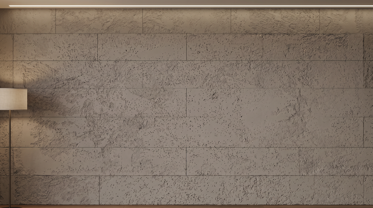 Dekorativni stenski panel - Beton Medio temen - 200 x 80 cm