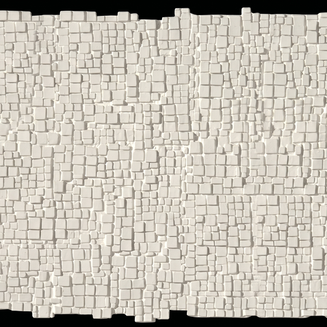 Dekorativni stenski panel - Tekstura Cube bela - 117 x 91 cm