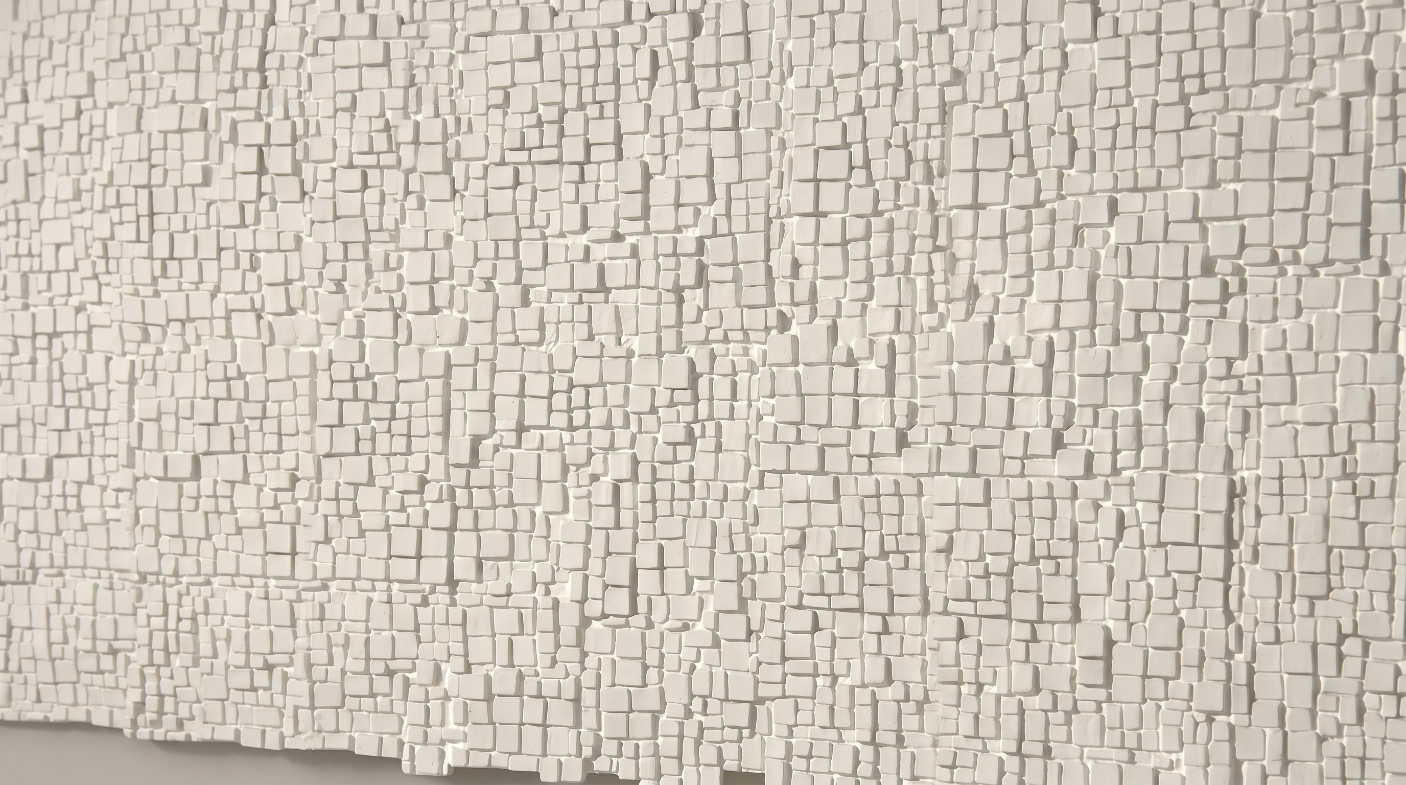 Dekorativni stenski panel - Tekstura Cube bela - 117 x 91 cm