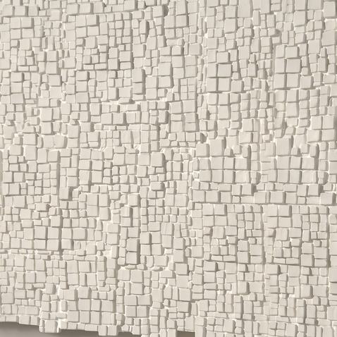 Dekorativni stenski panel - Tekstura Cube bela - 117 x 91 cm