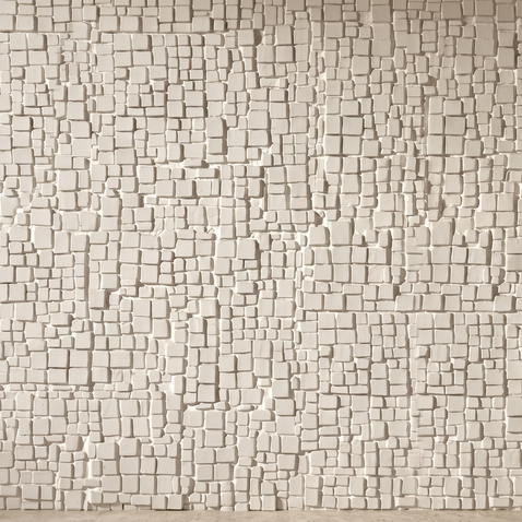 Dekorativni stenski panel - Tekstura Cube bela - 117 x 91 cm
