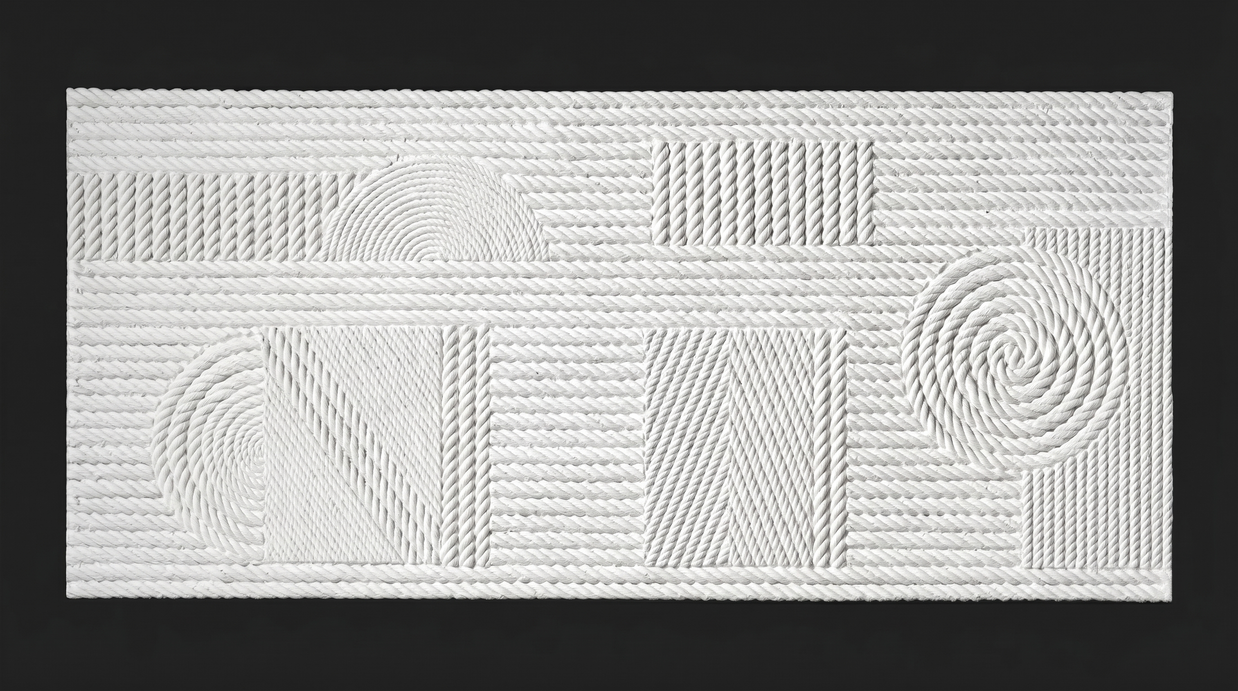Dekorativni stenski panel - Tekstura Cuerdas bela - 220 x 101 cm