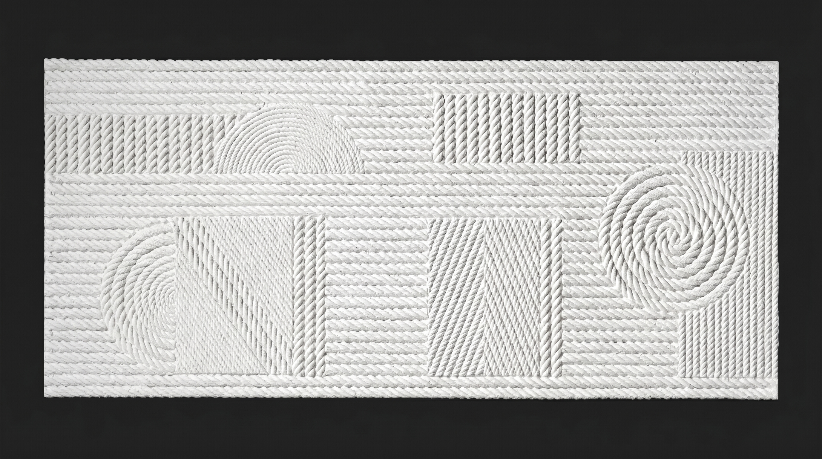 Dekorativni stenski panel - Tekstura Cuerdas bela - 220 x 101 cm