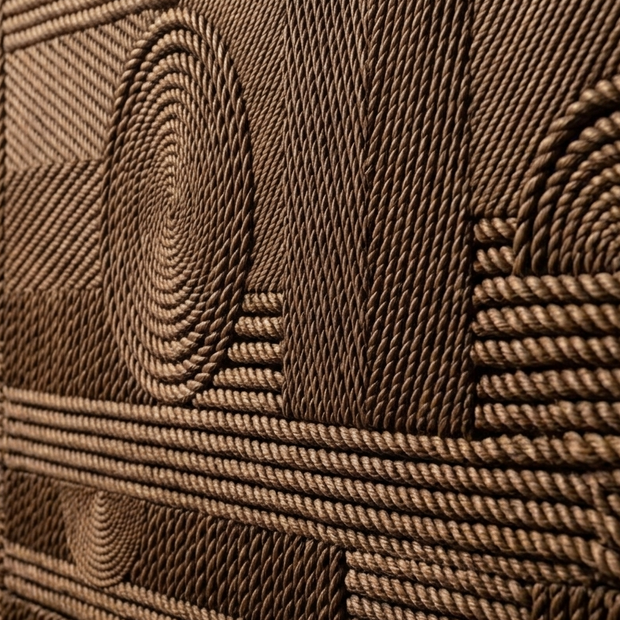 Dekorativni stenski panel - Tekstura Cuerdas rjava - 220 x 101 cm
