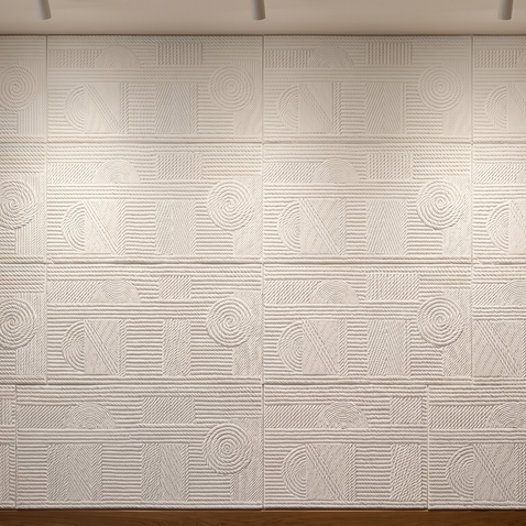 Dekorativni stenski panel - Tekstura Cuerdas bela - 220 x 101 cm