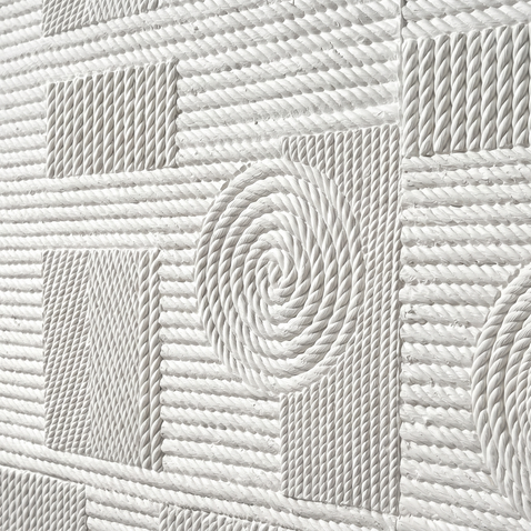Dekorativni stenski panel - Tekstura Cuerdas bela - 220 x 101 cm