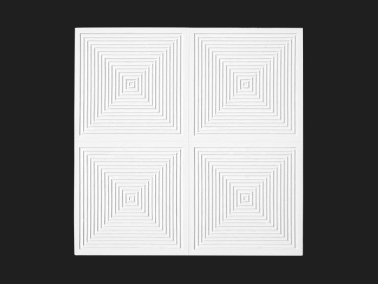 Dekorativni stenski panel - Tekstura Giza bela - 90,5 x 90,5 cm