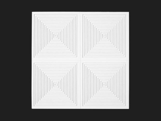 Dekorativni stenski panel - Tekstura Giza bela - 90,5 x 90,5 cm
