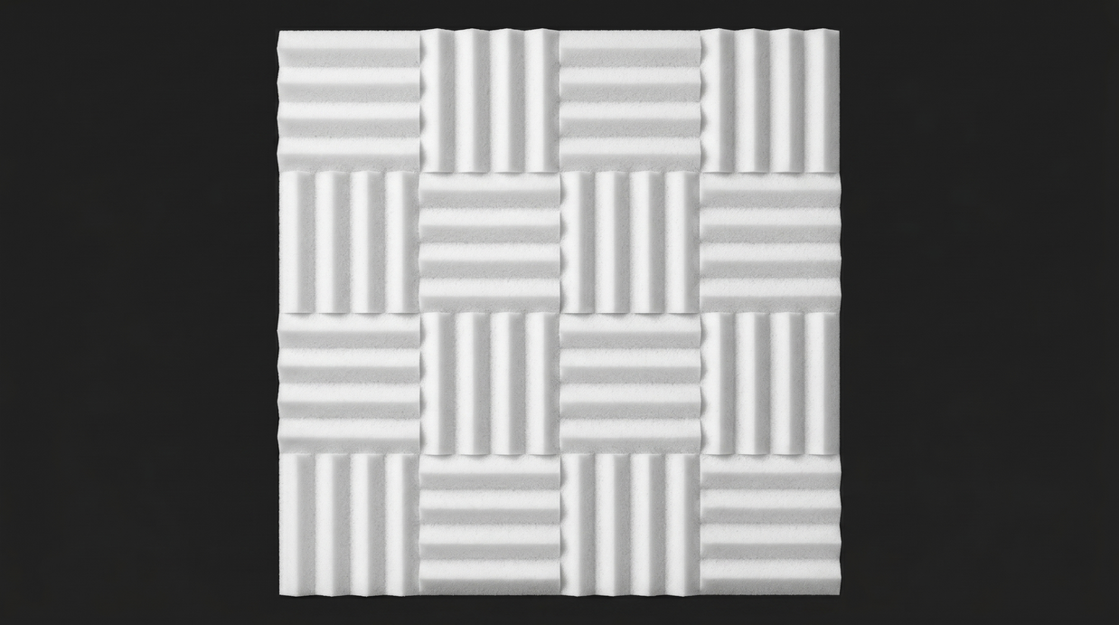 Dekorativni stenski panel - Tekstura Tokio bela - 87 x 87 cm