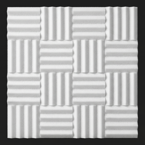 Dekorativni stenski panel - Tekstura Tokio bela - 87 x 87 cm