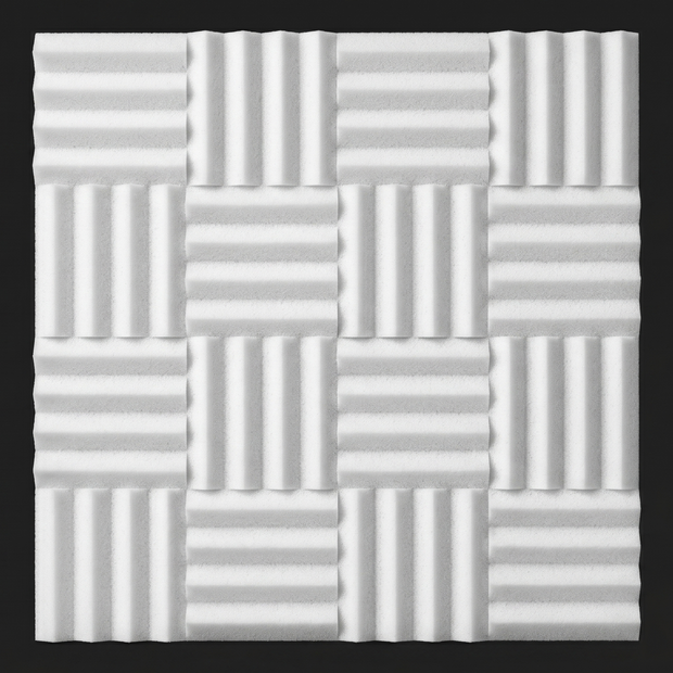 Dekorativni stenski panel - Tekstura Tokio bela - 87 x 87 cm