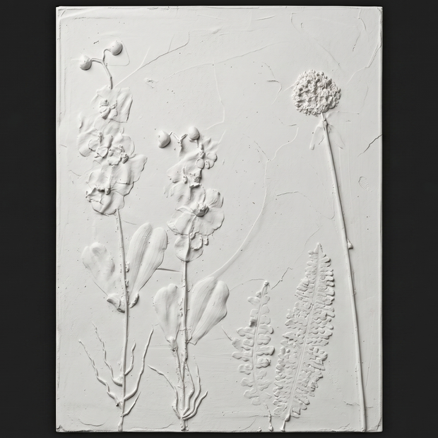 Dekorativni stenski panel - Cvetje 3D Flower bela (A/B/C/D) - 80 x 60 cm