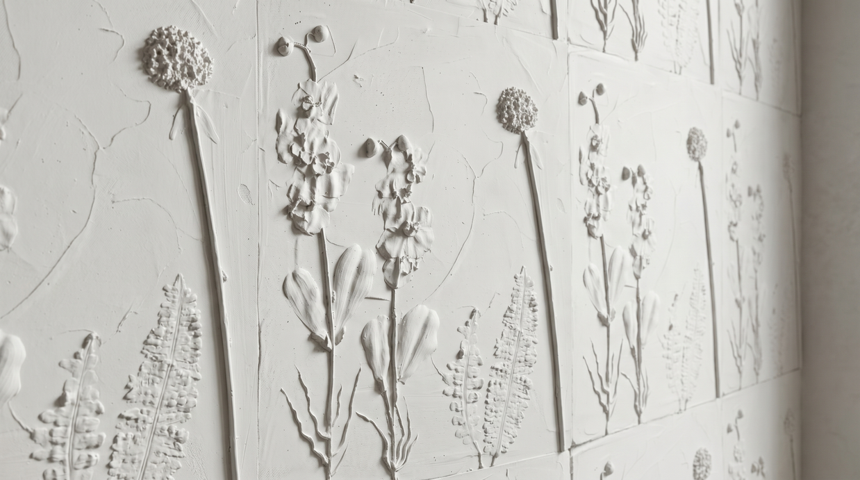 Dekorativni stenski panel - Cvetje 3D Flower bela (A/B/C/D) - 80 x 60 cm
