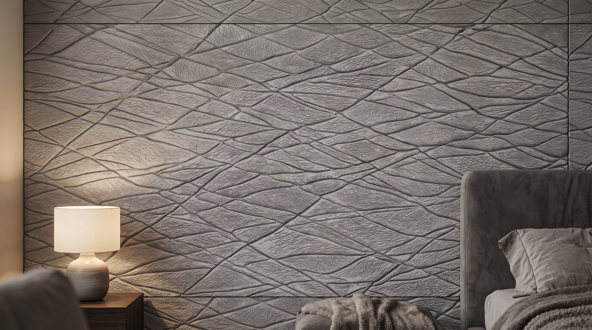 Dekorativni stenski panel - Tekstura Bark siva - 200 x 100 cm