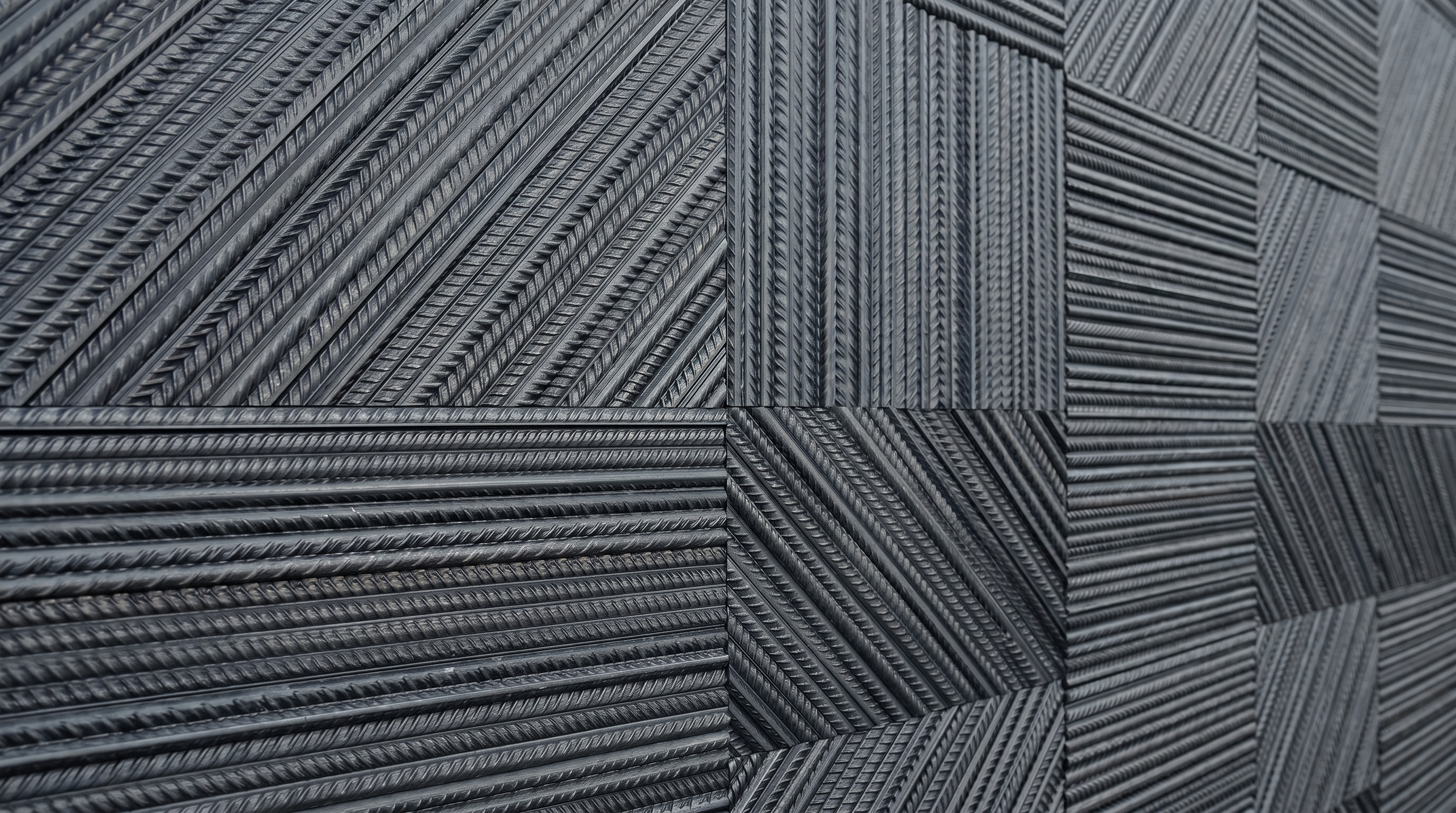 Dekorativni stenski panel - Tekstura Iron Rods Motion - 88,5 x 88,5 cm